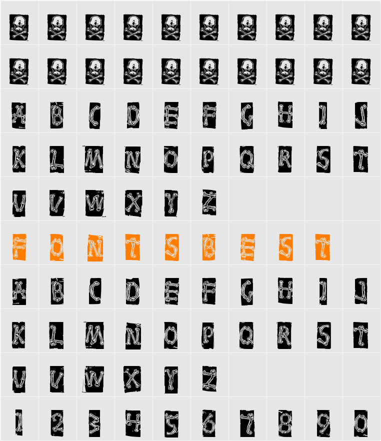 Bones Character Map