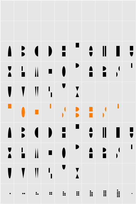 Moonblock Character Map