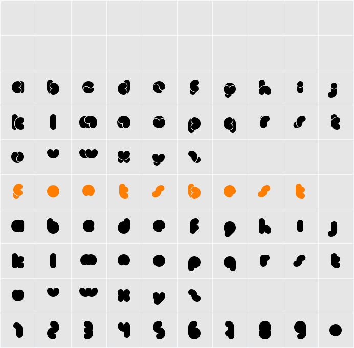 MonkeyLove Character Map