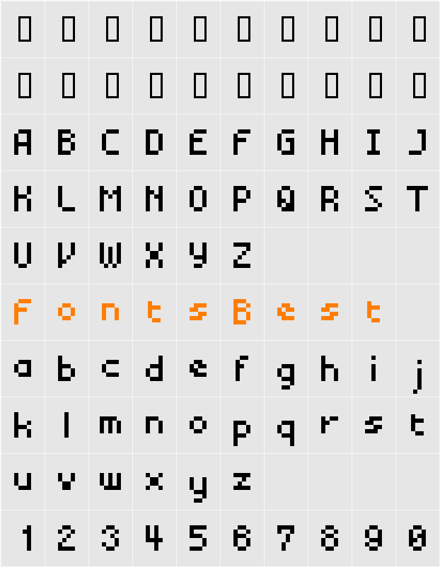 BM mini Character Map