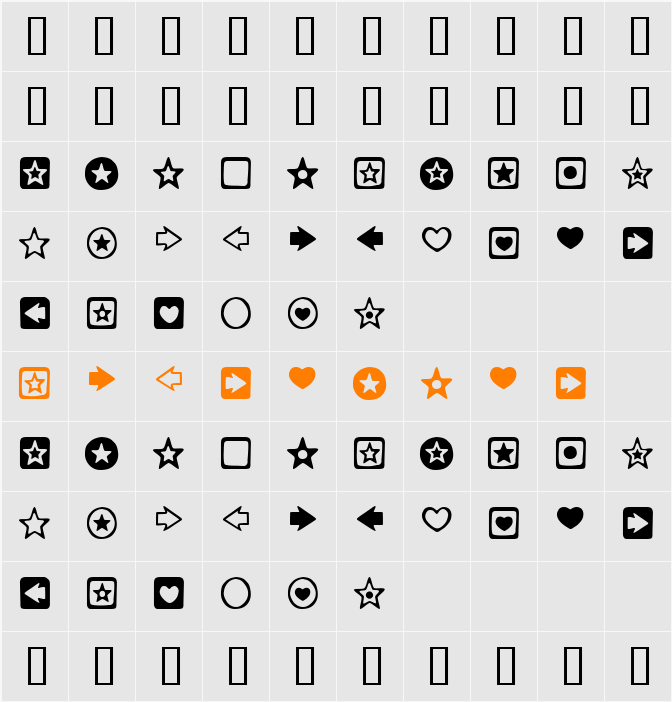Charms BV Character Map