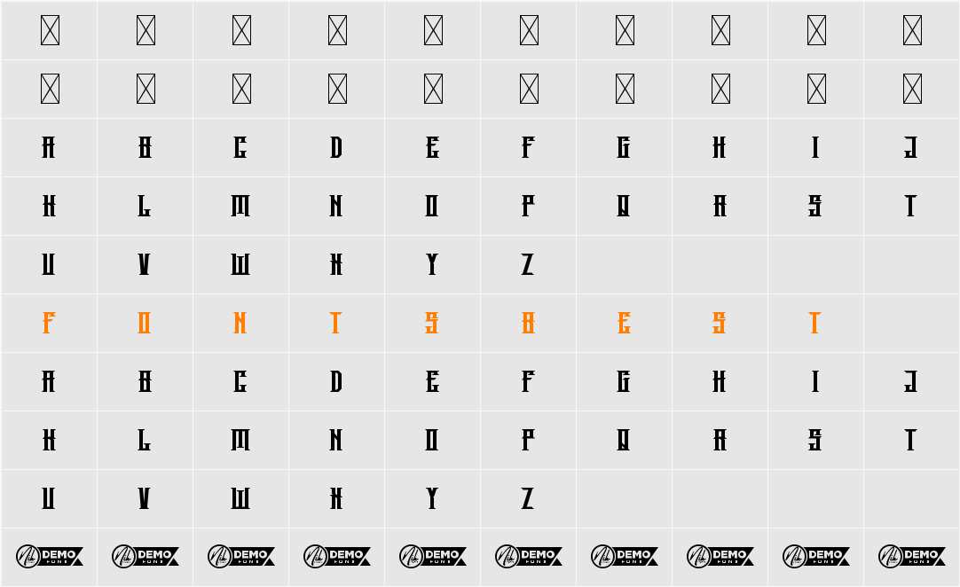 Blackjet Demo Character Map