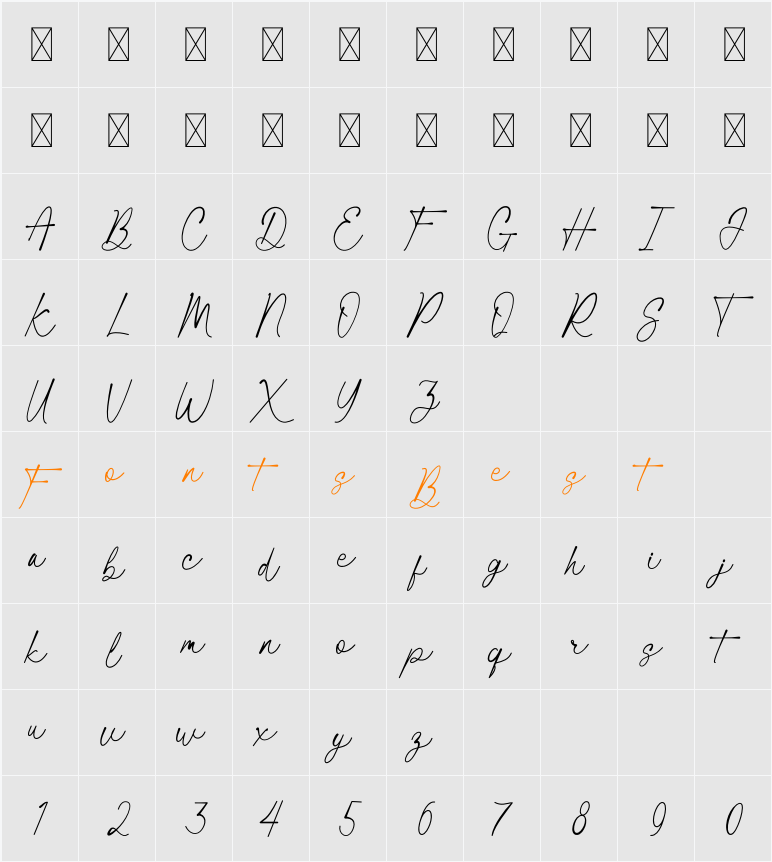 Blacklight Character Map