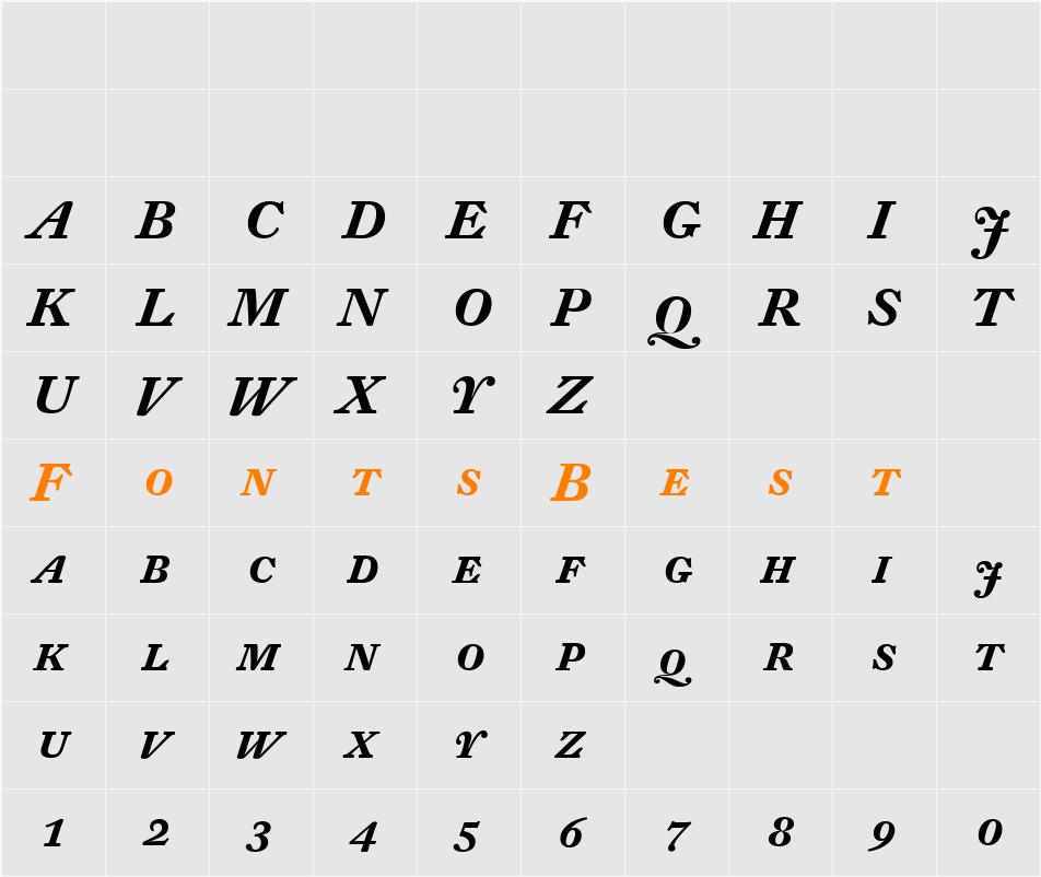 DTL Fleischmann Character Map