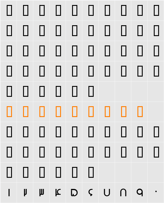 B Arshia Character Map