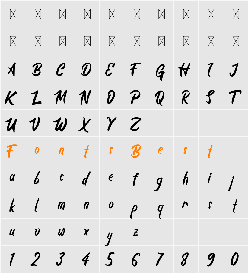 Boyna Character Map