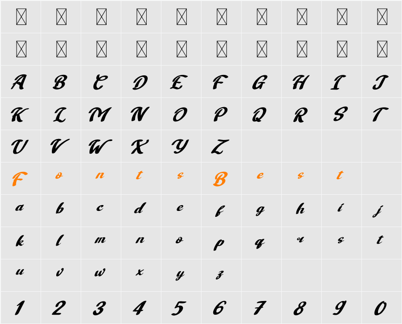 Alaymen Personal Use Character Map