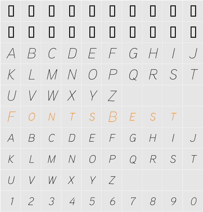 Aaux ProThin Italic SC Character Map