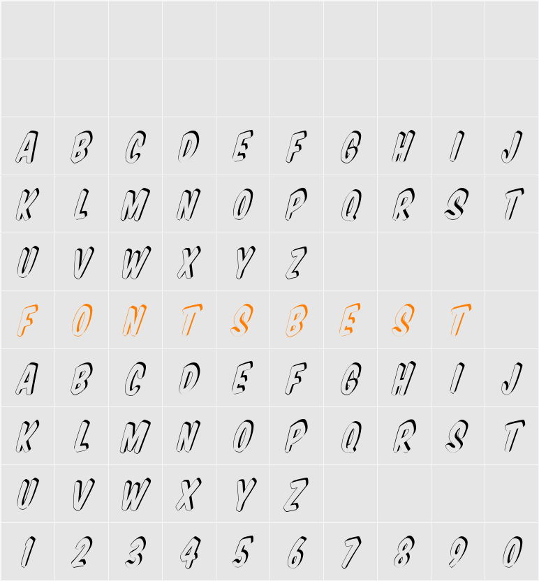 VTCSuperMarketSuperSale3DTilt Character Map
