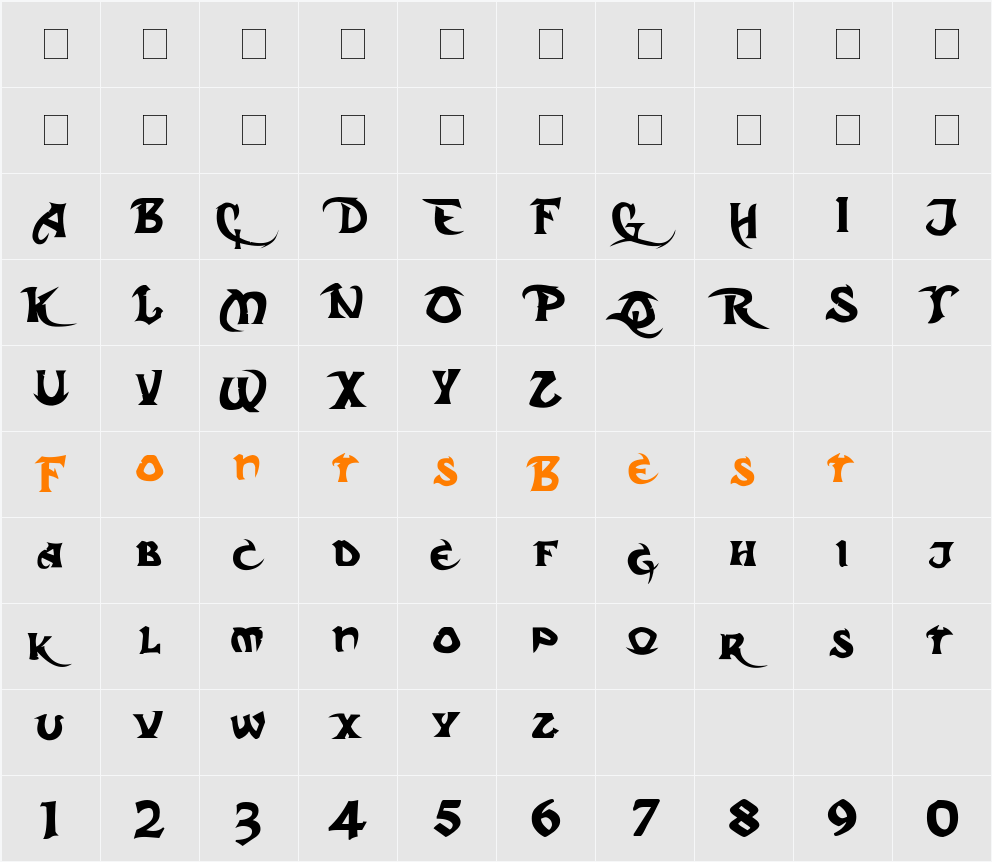 Dark Crystal Script Character Map