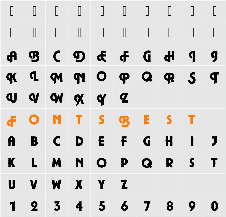 DTCPlazaM41 Character Map