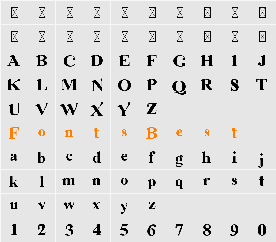Amboqia Boriango Character Map
