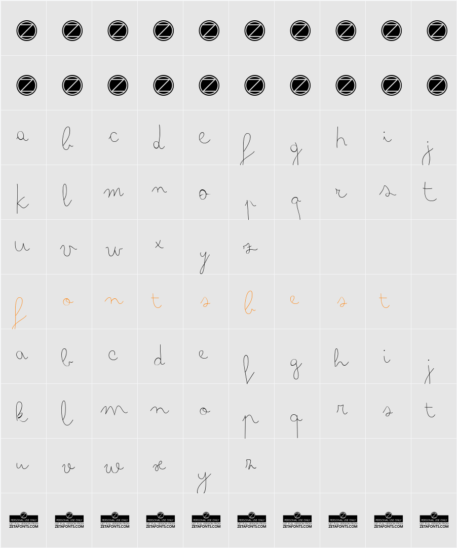 Bimbo Character Map