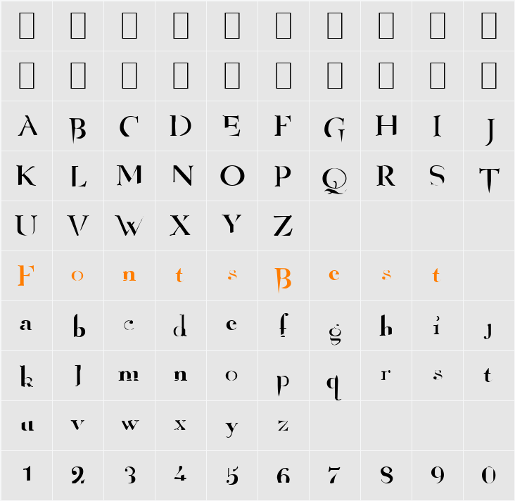 Angelized Character Map