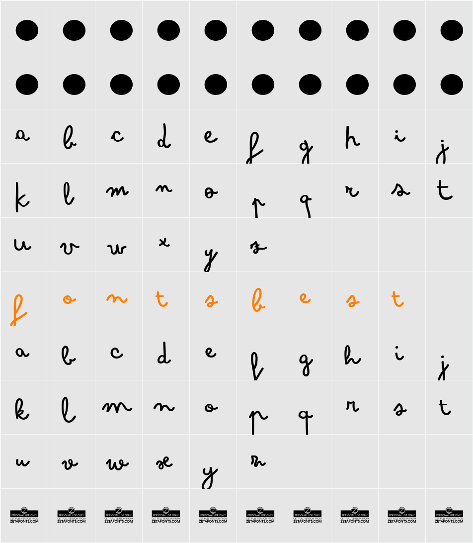 Bimbo Character Map
