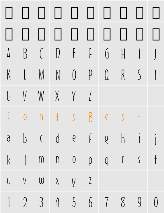 MisterEarl XLt BT Character Map