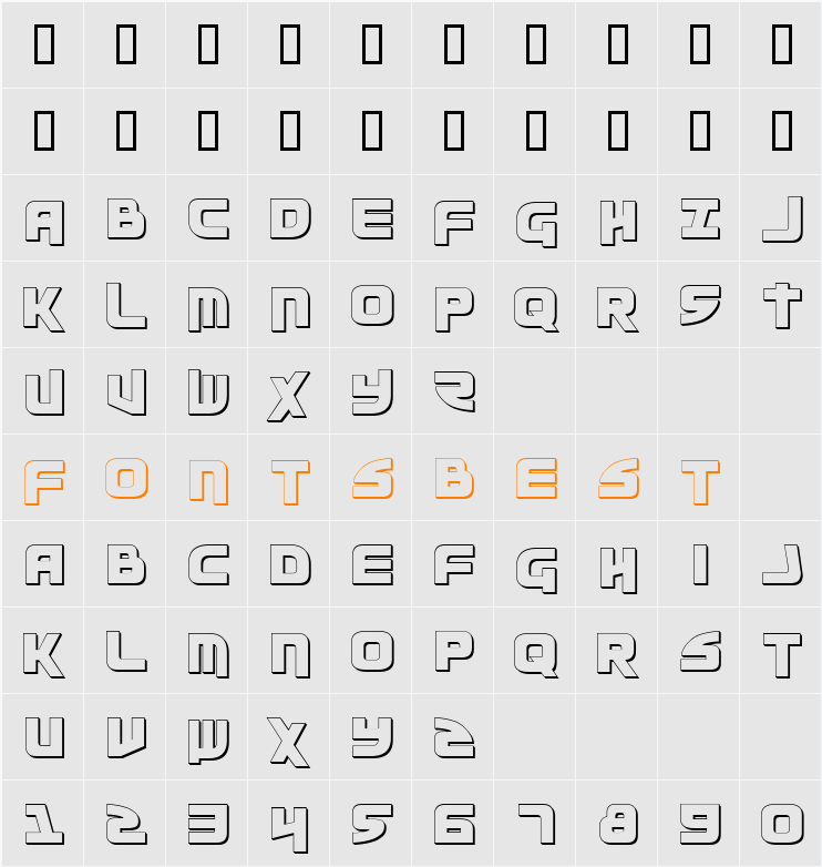 Moltors Outline Character Map