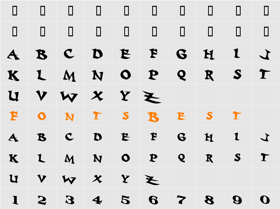 Baratz Character Map