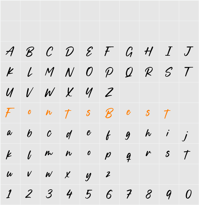 Boucik Character Map