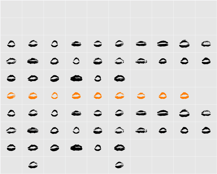 26 More Kisses Character Map