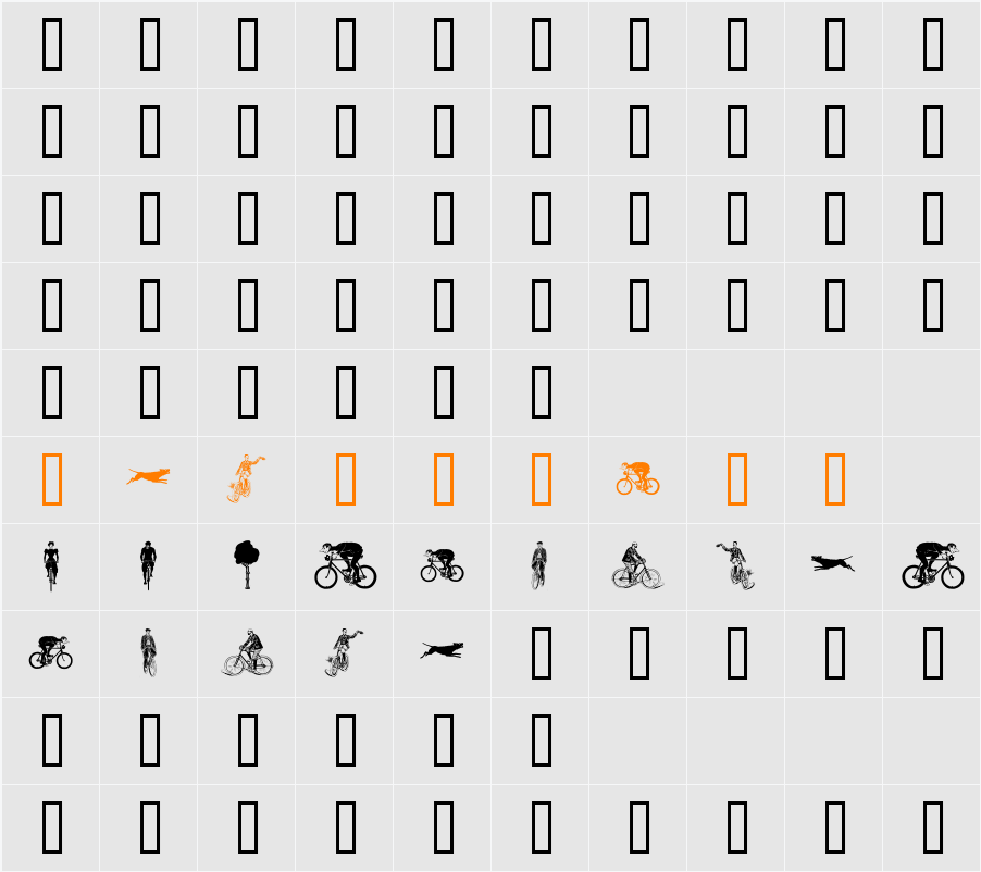 Bicycles Character Map