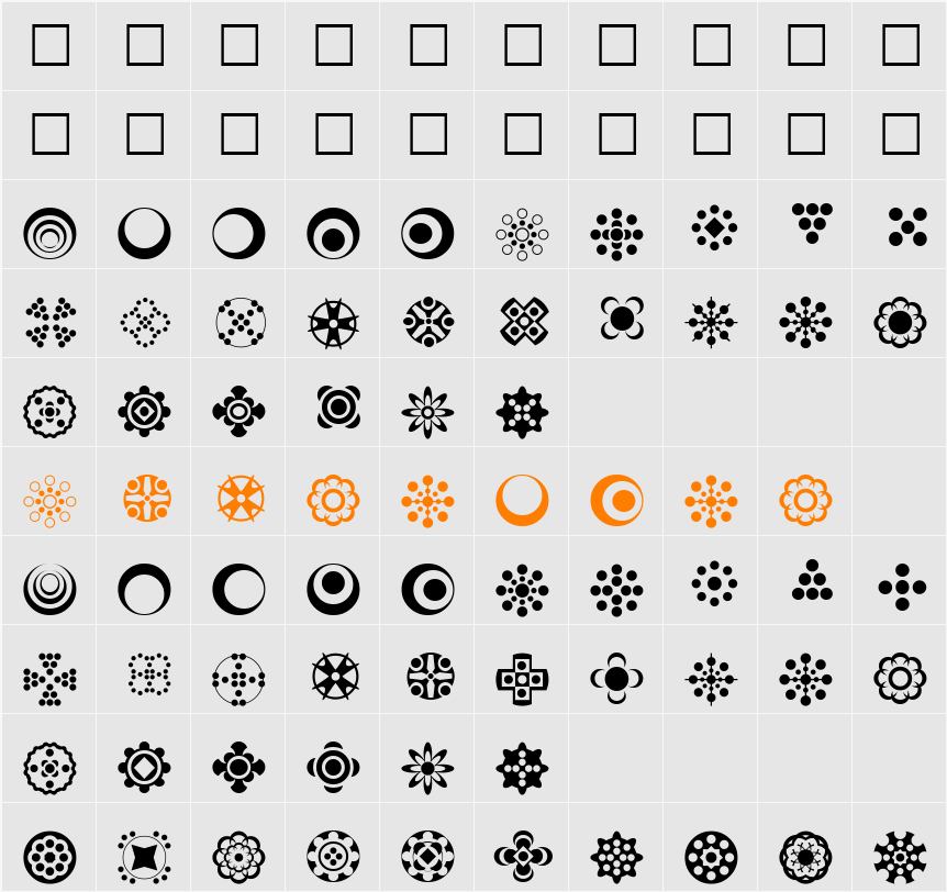 Circle Things 2 Character Map