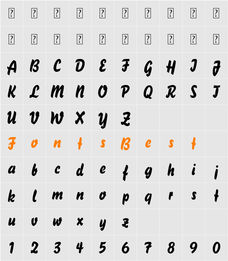 Clasico Character Map