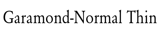 Garamond-Normal Thin Font Image