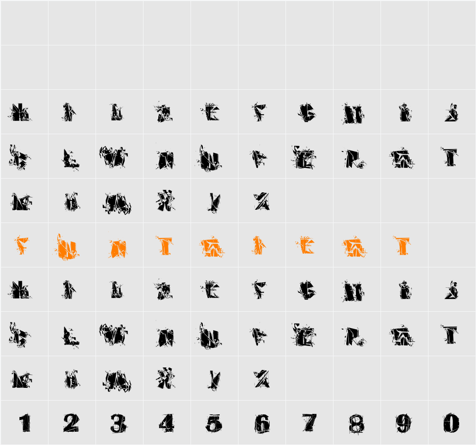 Abstract Rua Character Map