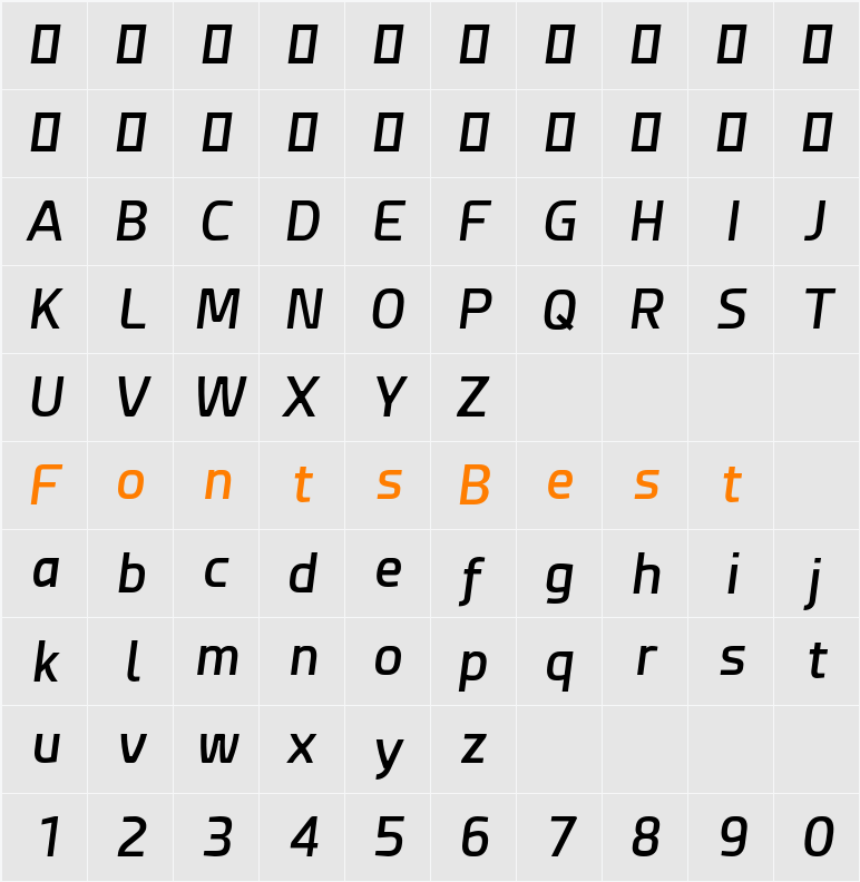 Esphimere Semi Bold Character Map