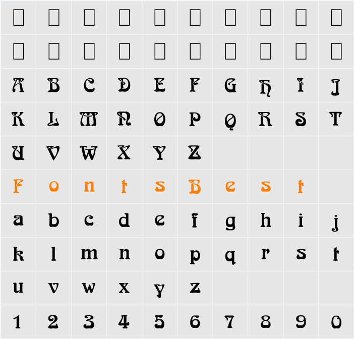 BD Bockloo Character Map