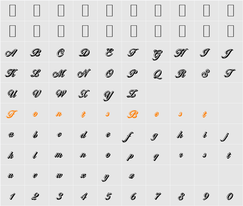 BallantinesShadow-Light Character Map
