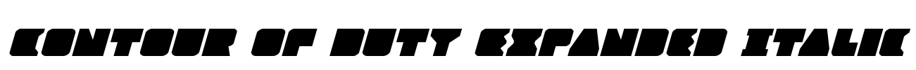 Contour of Duty Expanded Italic Font Image