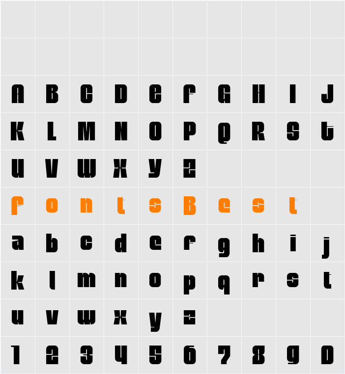 MobleySans Character Map