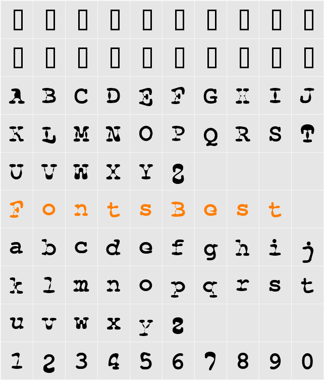Floopi Character Map