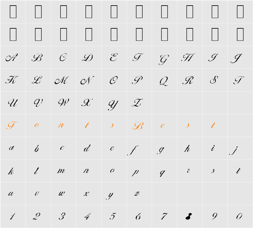 BallantinesAntique-Light Character Map
