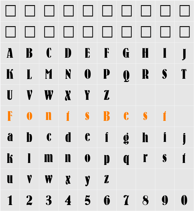 Bernhard Character Map