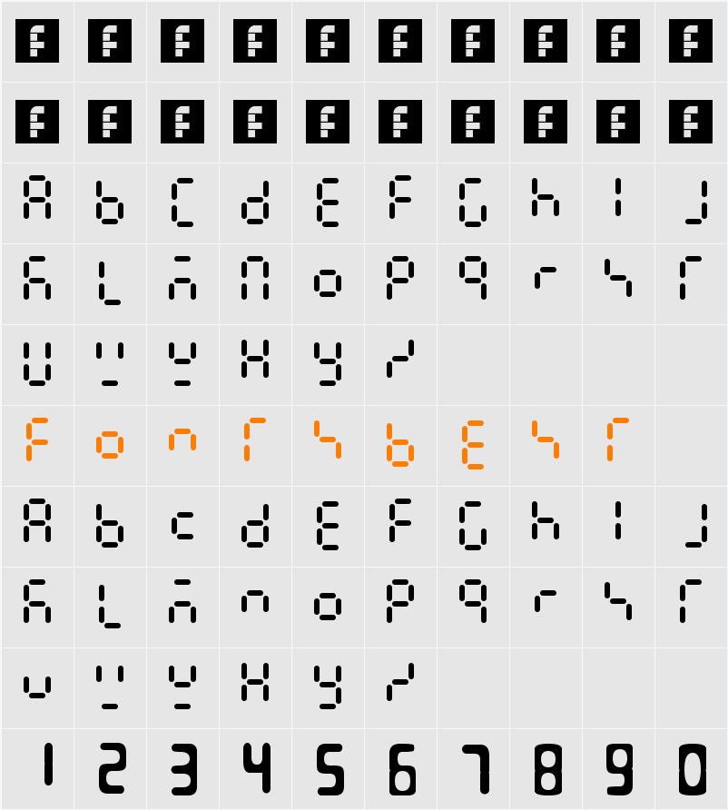 ULUT字体 Character Map