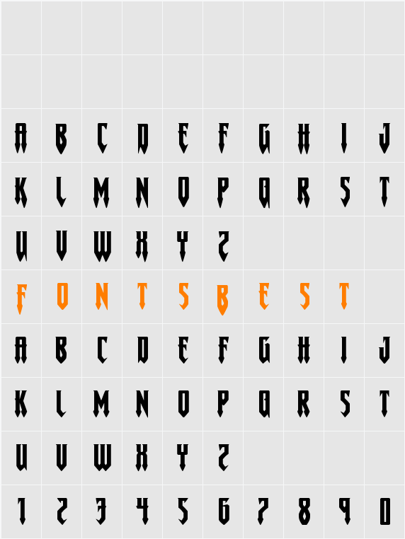 Gotharctica Extra-Expanded Character Map