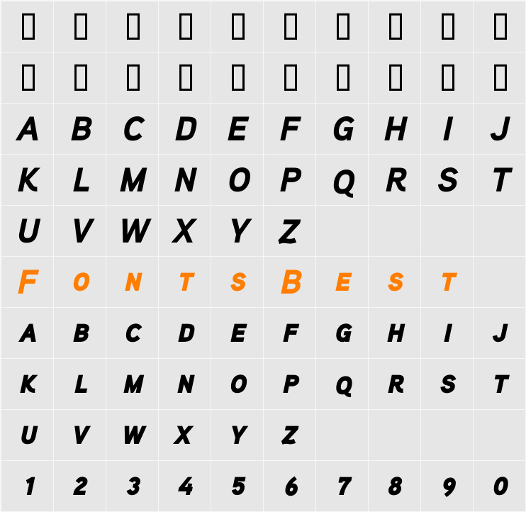 Aaux ProBlack Italic SC Character Map