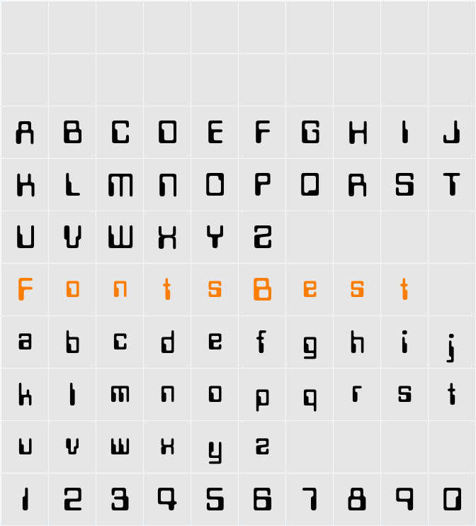 Data 70 Character Map