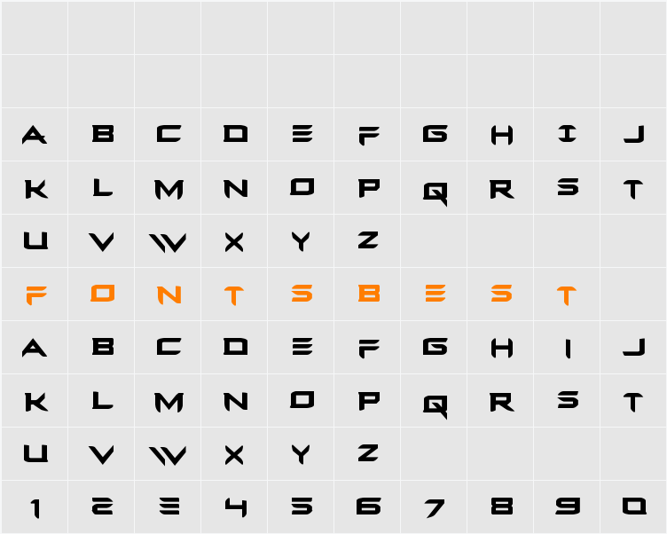 Ferret Face Bold Character Map