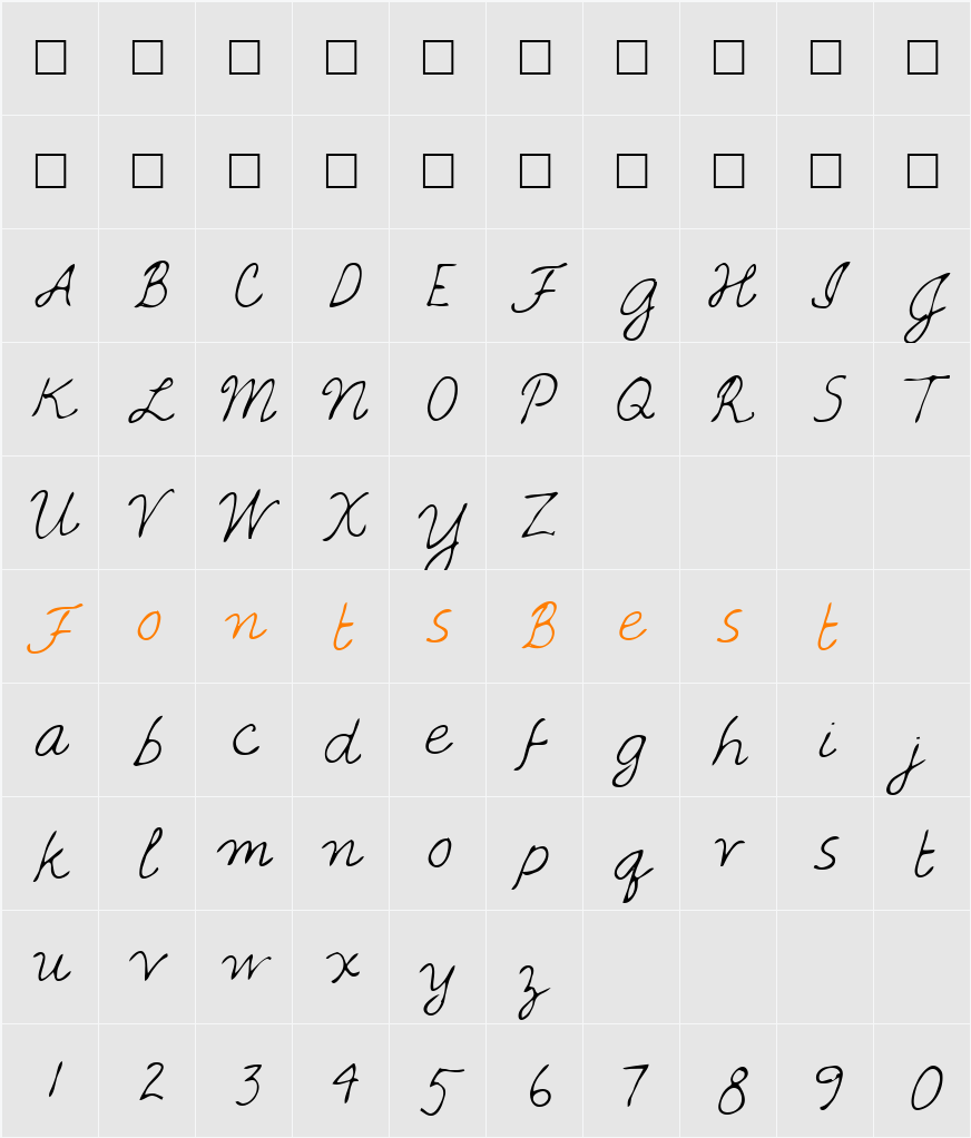 Dado Character Map