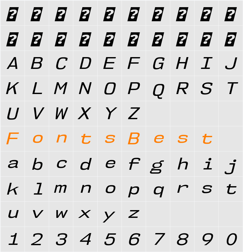 NK57 Monospace Se Rg Character Map