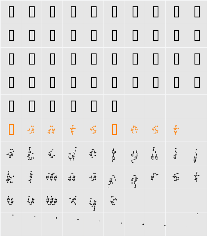 Chaos Bold Character Map