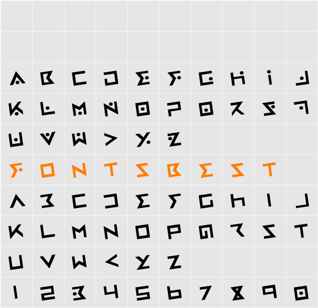 Iron Cobra Rotated Character Map