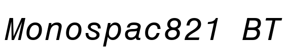 Monospac821 BT Font Image