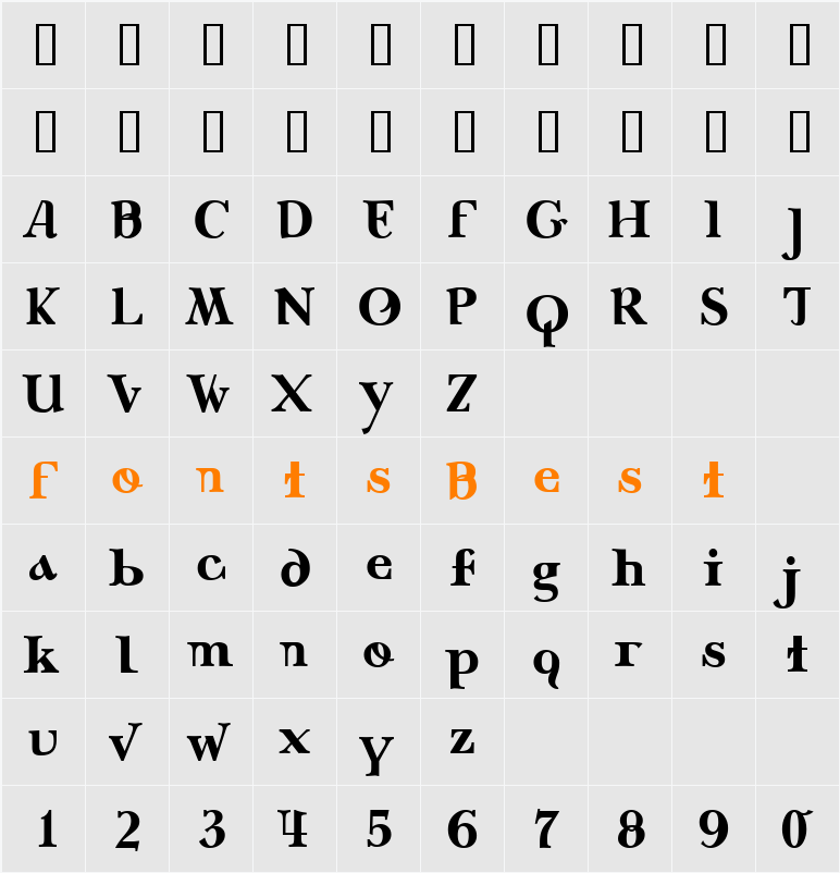 CaseSeraSeraBold Character Map