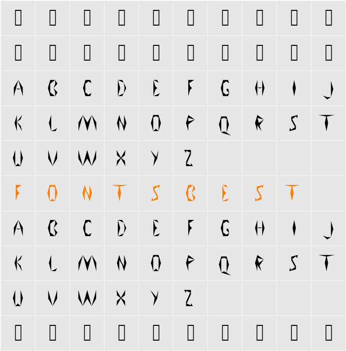 Broken Runes Character Map