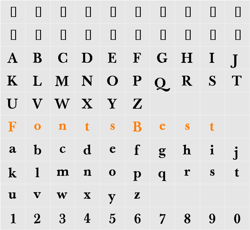 BaselBook Character Map